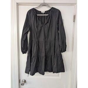 Gianni Bini Black Tiered Mini Dress‎ Long Sleeve Casual Women's large babydoll